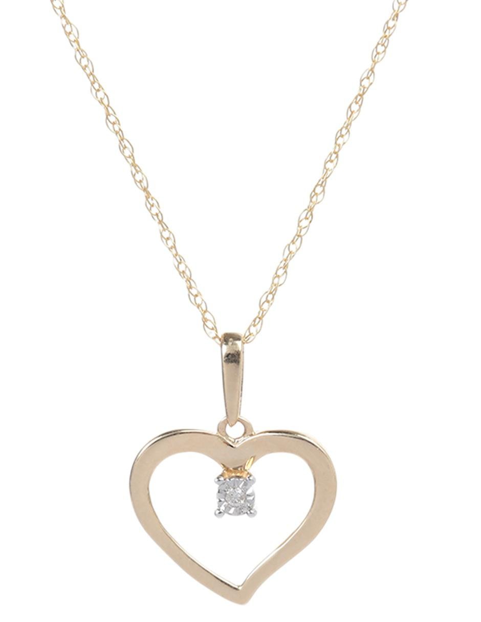 Dije de corazón de oro 14 K diamante
