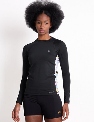 Wetshirt estampado bloques de color para mujer