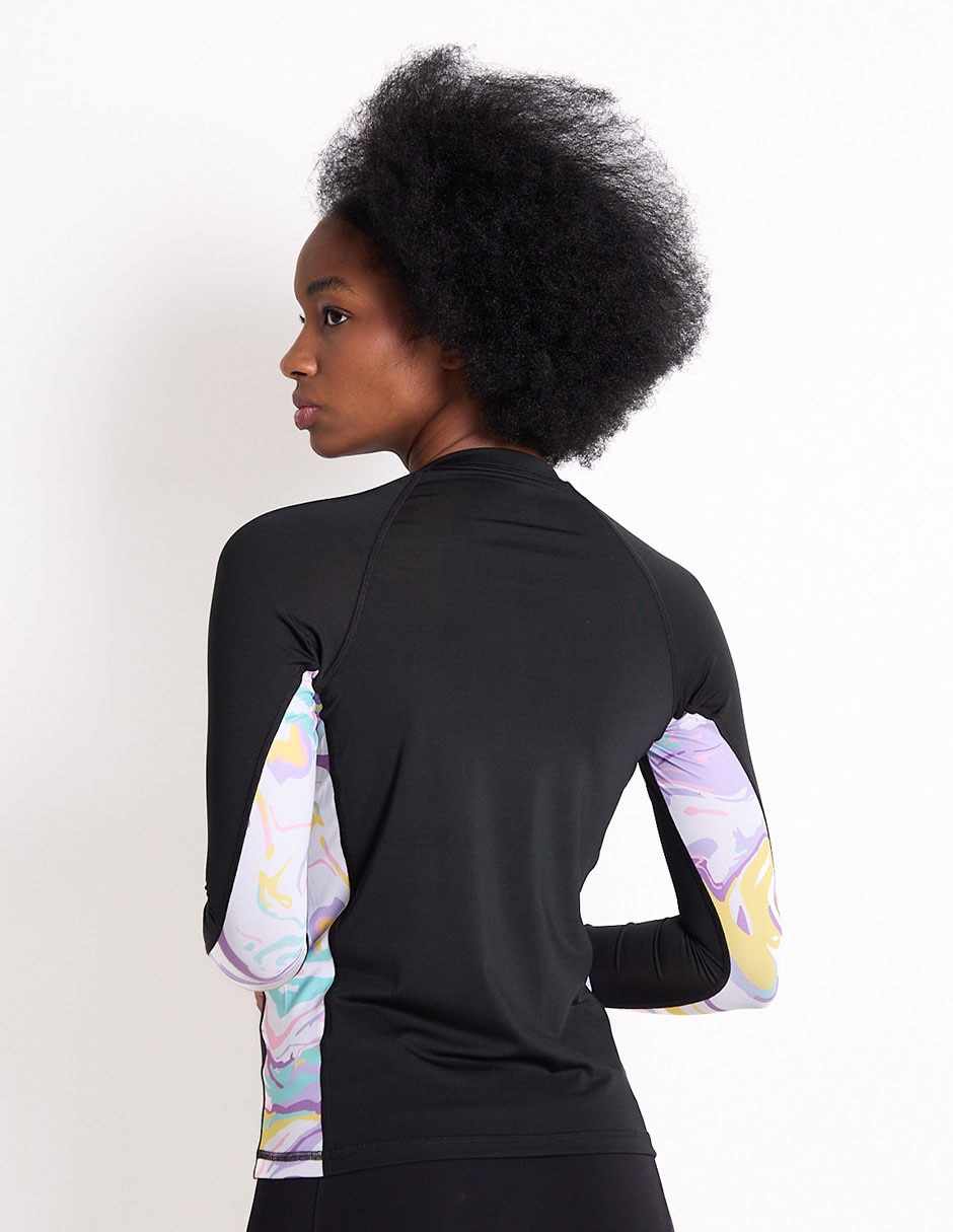 Wetshirt X10 estampado bloques de color para mujer