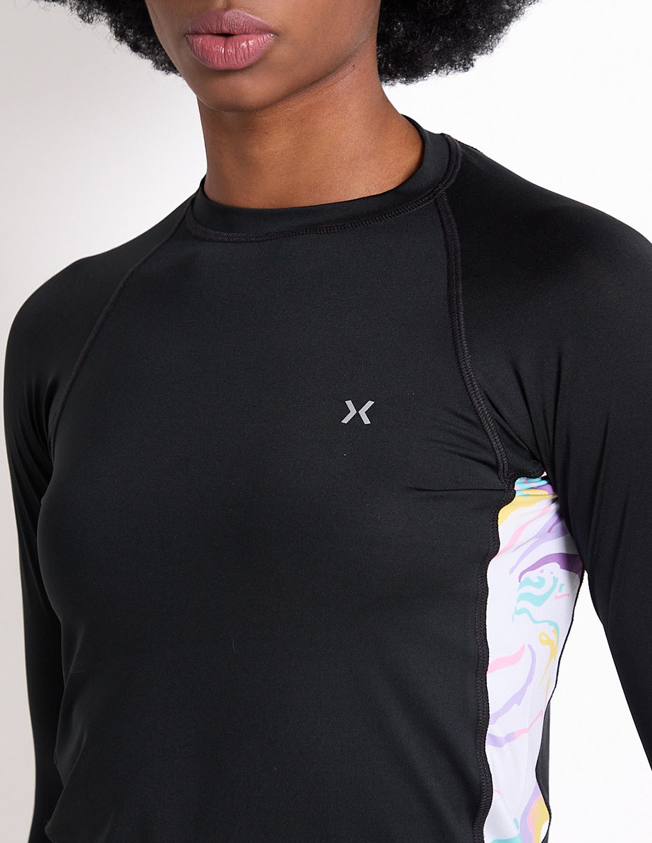 Wetshirt X10 estampado bloques de color para mujer