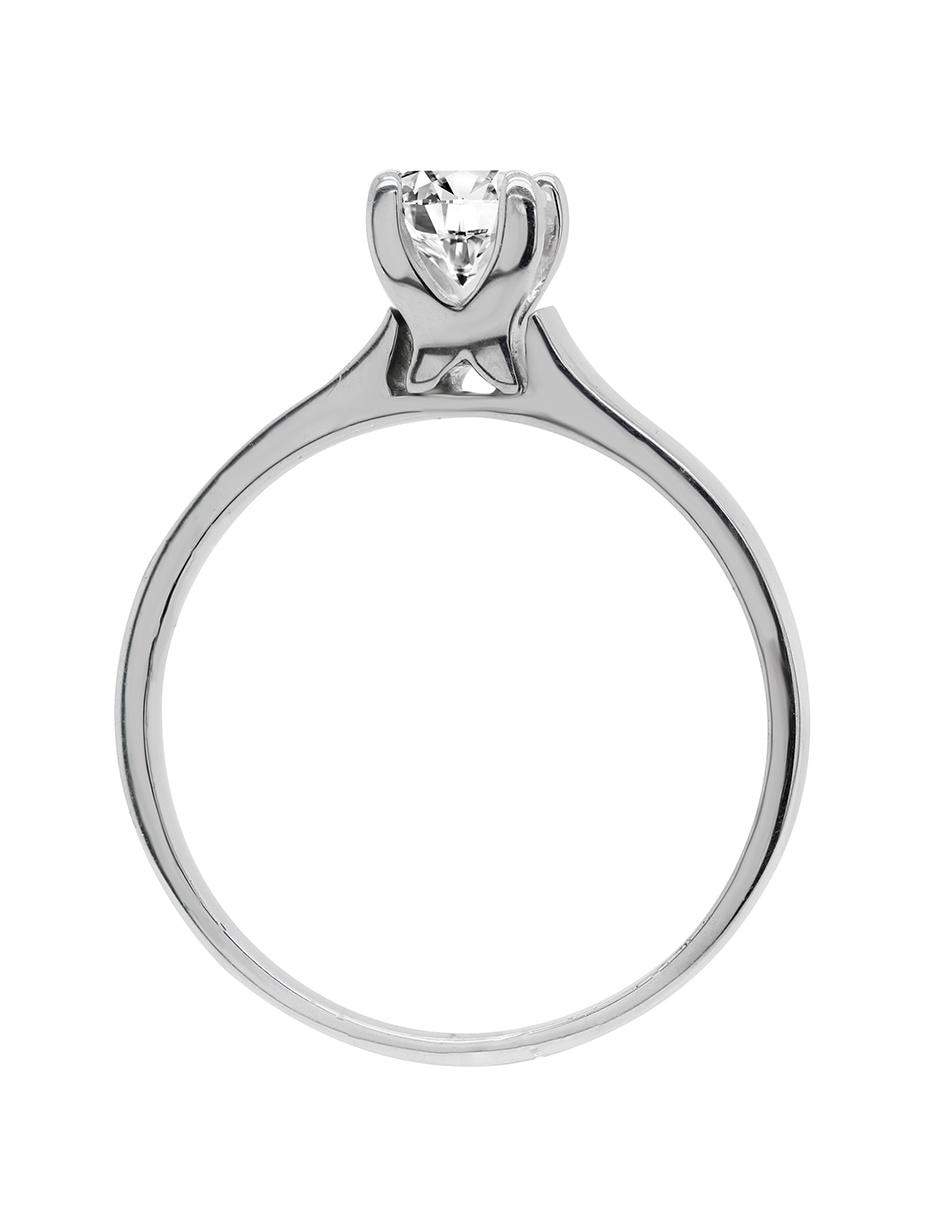 Solitario de oro blanco 14 k Valessa diamante