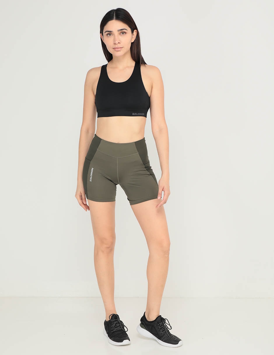 Short con bolsa Salomon para correr mujer