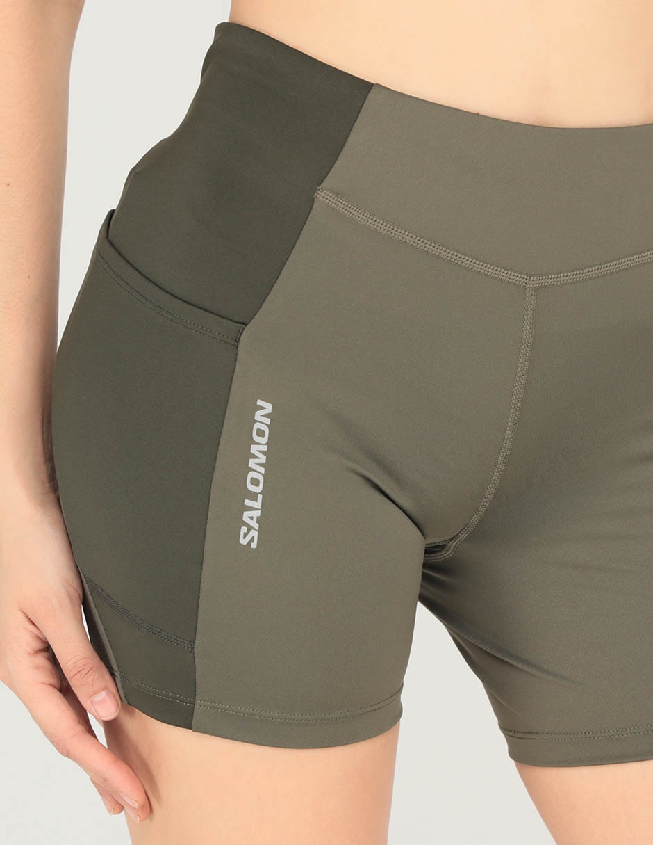 Short con bolsa Salomon para correr mujer
