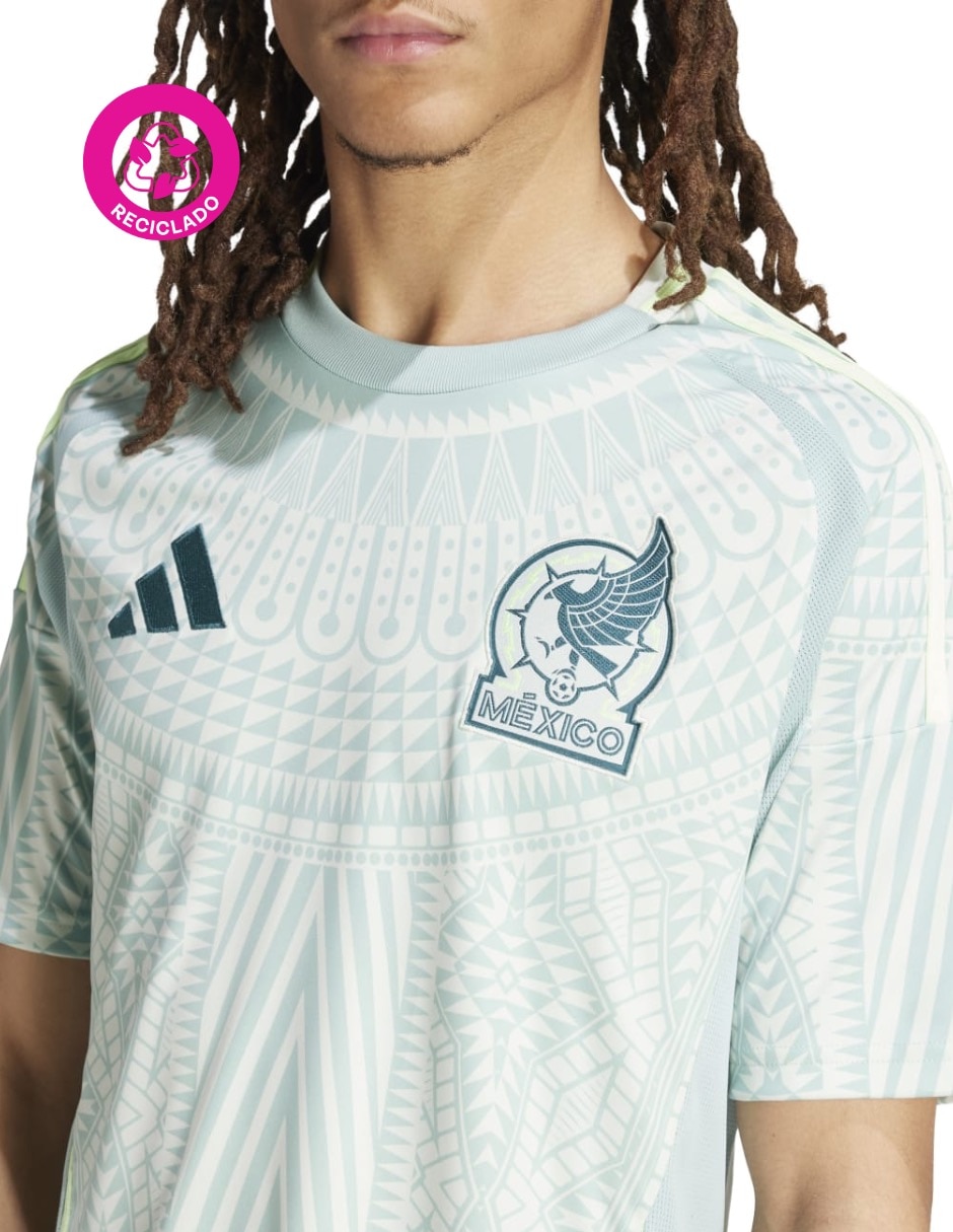 Jersey de México visitante manga corta fan para hombre 6