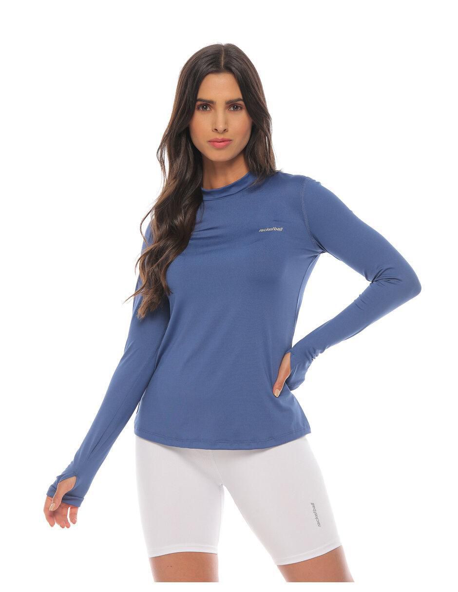 Playera manga larga cuello redondo para mujer Playera manga larga cuello redondo para mujer