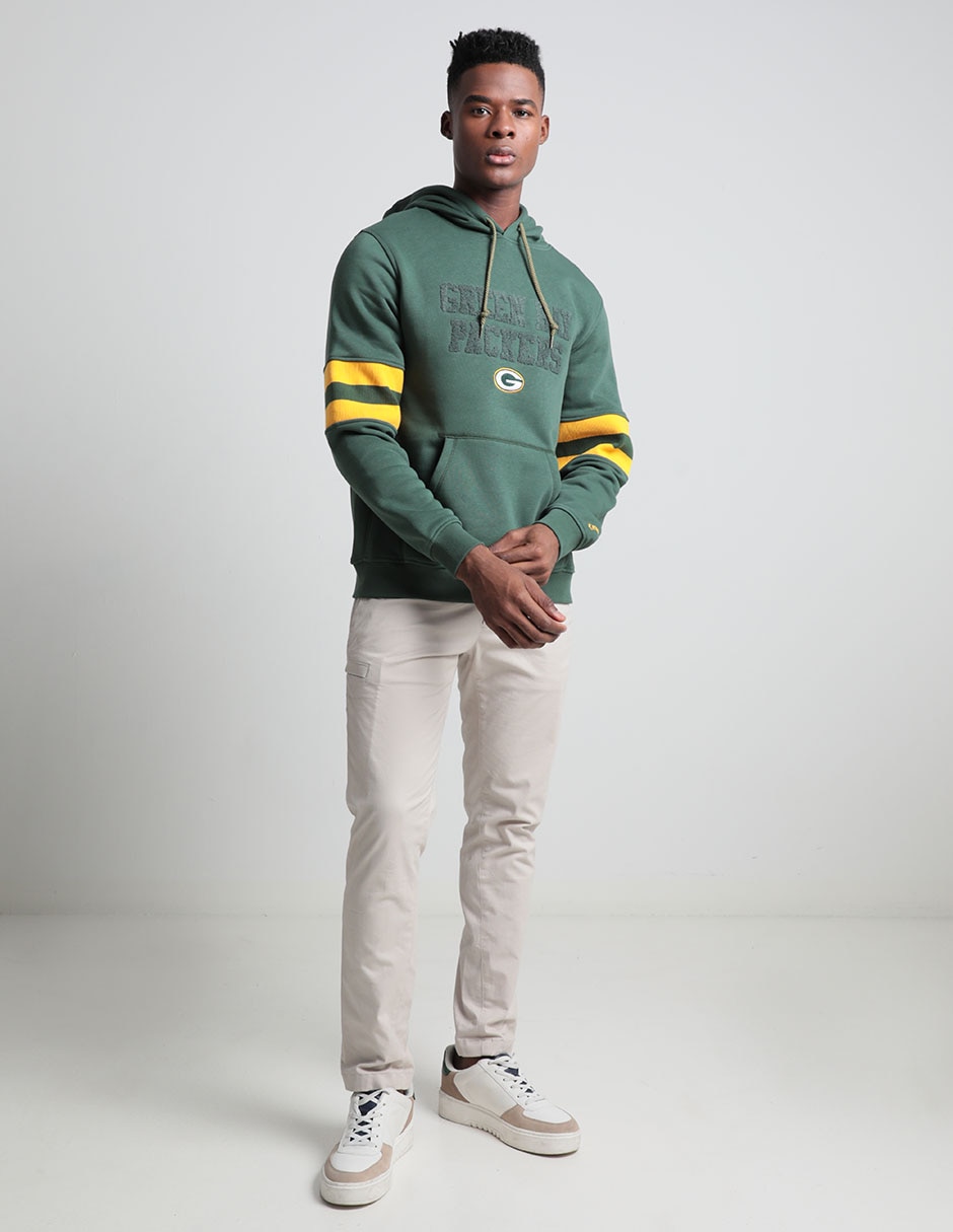 Sudadera New Era con capucha y bolsa Green Bay Packers para hombre