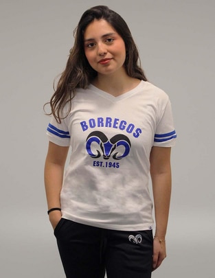 Playera deportiva para casual Borregos de mujer