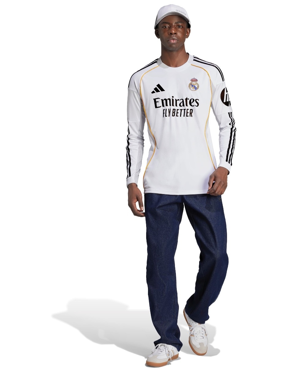 Jersey de Real Madrid Club de Fútbol local de manga larga Adidas para hombre
