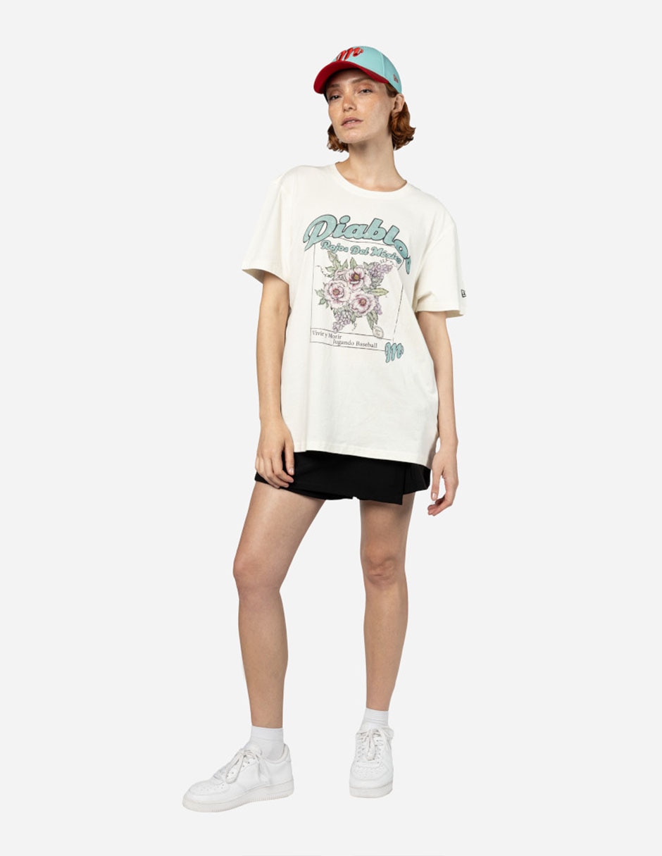 Playera deportiva para béisbol New Era Diablos Rojos del México de mujer