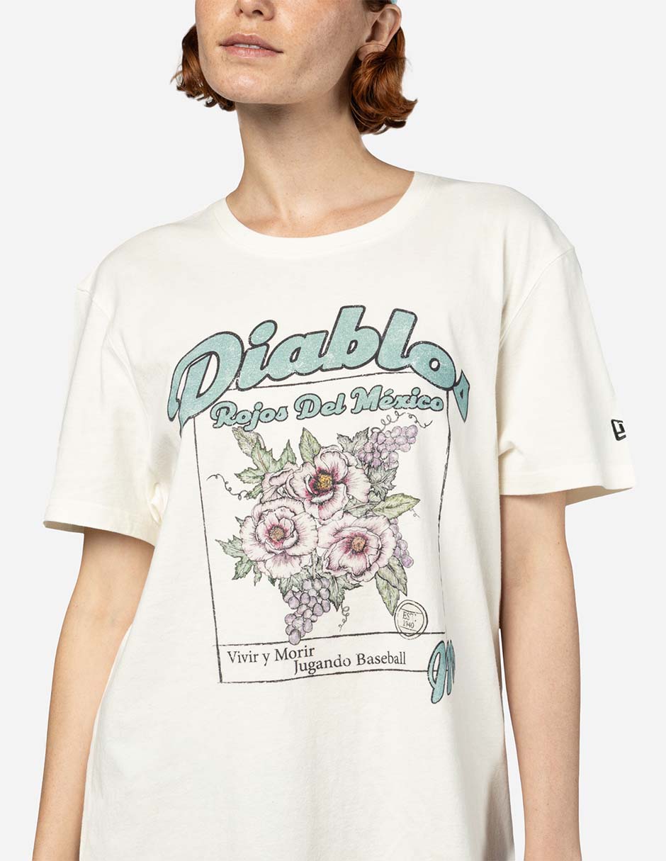 Playera deportiva para béisbol New Era Diablos Rojos del México de mujer