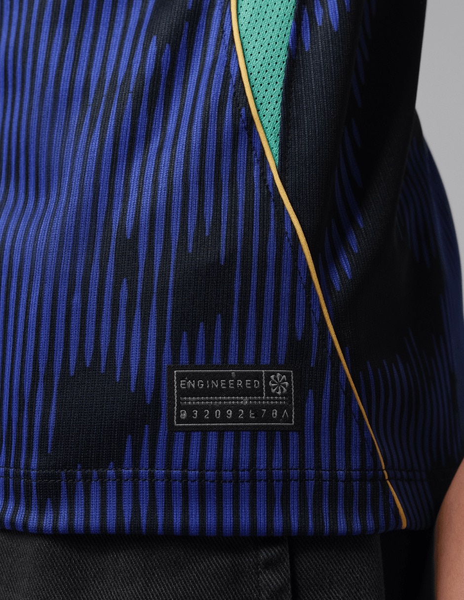 Jersey de Selección de Fútbol de Brasil visitante manga corta Mundial Nike fan para mujer