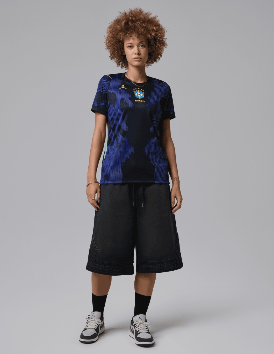 Jersey de Selección de Fútbol de Brasil visitante manga corta Mundial Nike fan para mujer