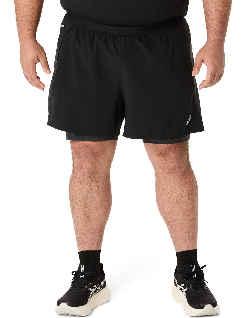 Short con bolsillos Asics Road 2N1 5In para correr hombre Short con bolsillos Asics Road 2N1 5In para correr hombre