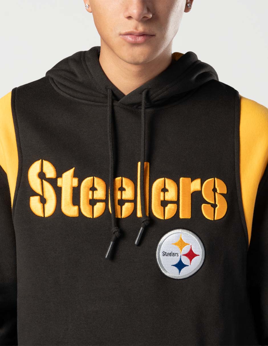 Sudadera para fútbol americano Ne Leisure con capucha y bolsa Pittsburgh Steelers para hombre 2