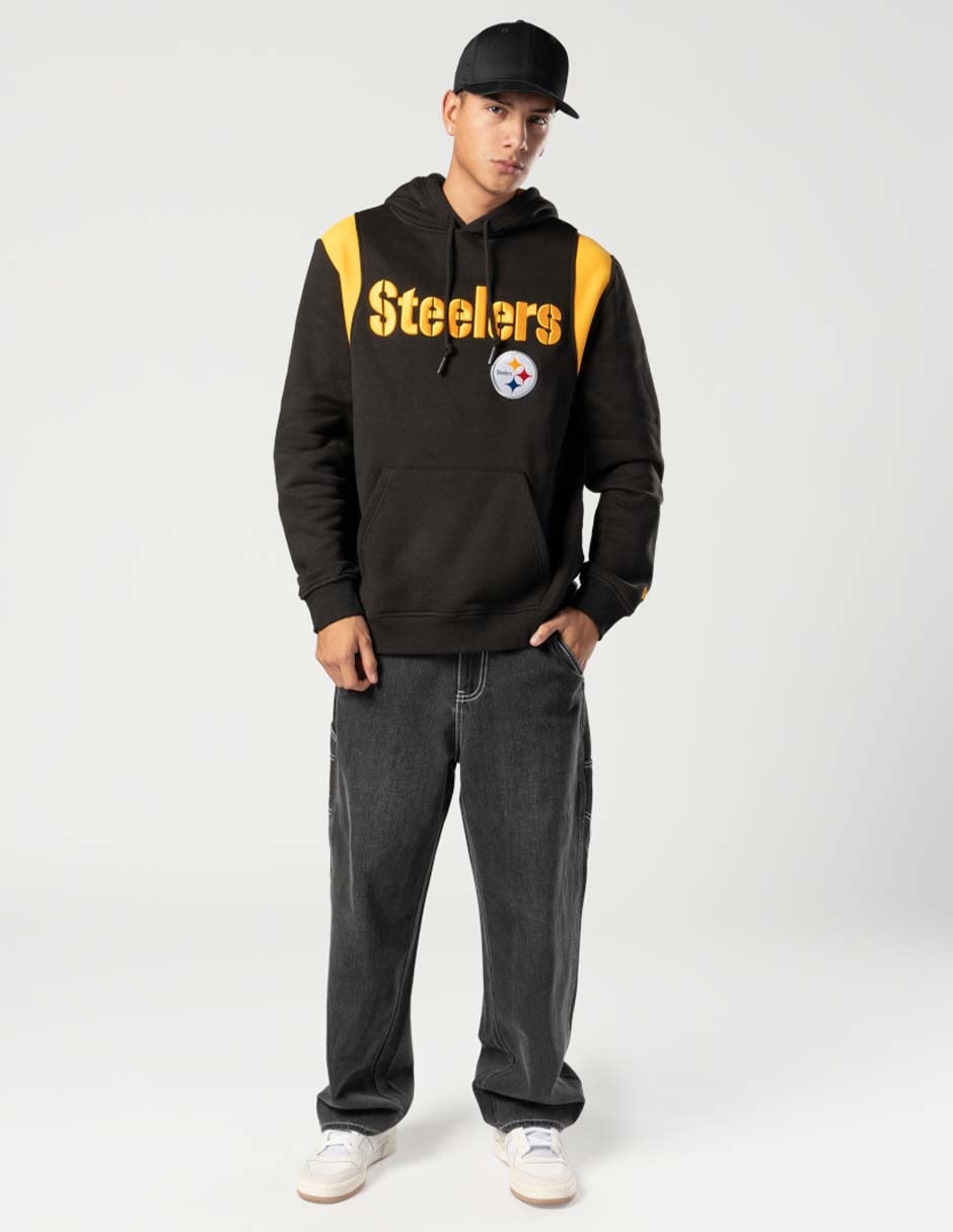 Sudadera para fútbol americano Ne Leisure con capucha y bolsa Pittsburgh Steelers para hombre 4