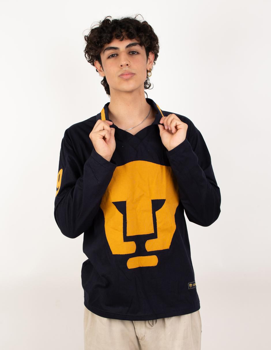 Jersey de Pumas de la UNAM conmemorativo manga larga Garra Azul fan para hombre