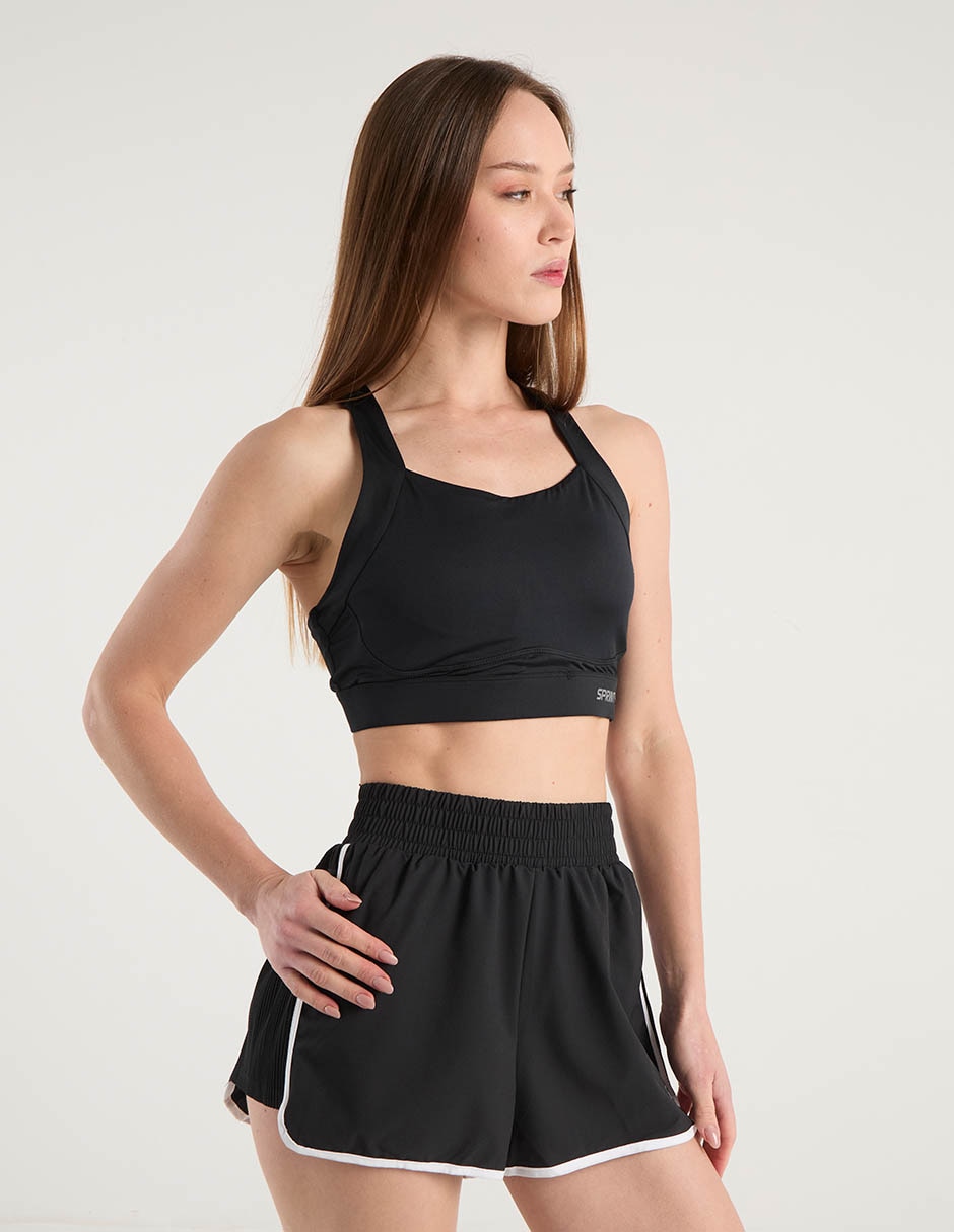 Short con efecto doble prenda para correr mujer Short con efecto doble prenda para correr mujer