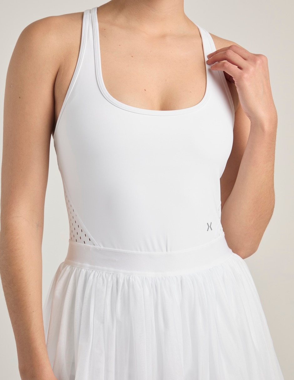 Vestido sin bra mini raqueta para mujer 4