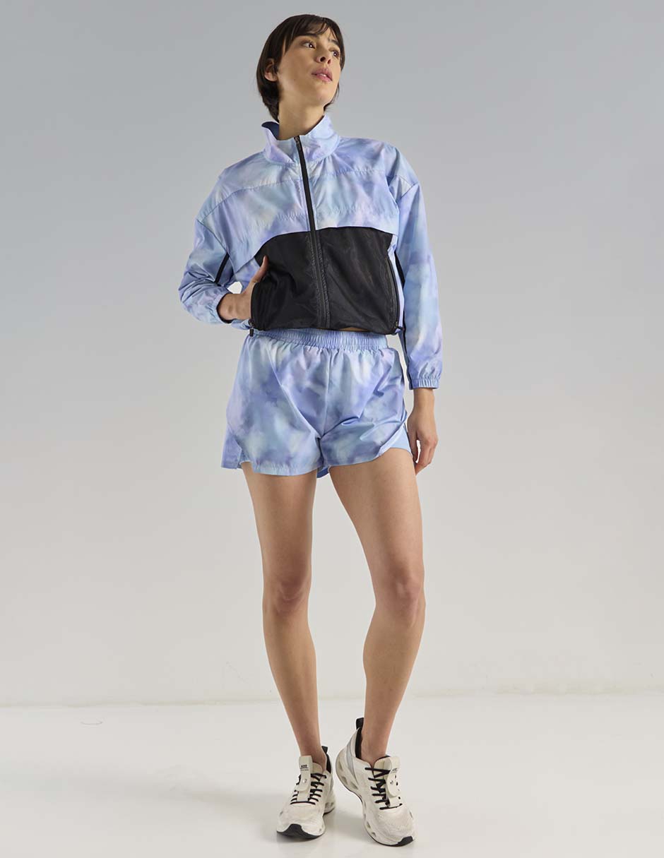 Short con malla efecto doble prenda para correr mujer 3