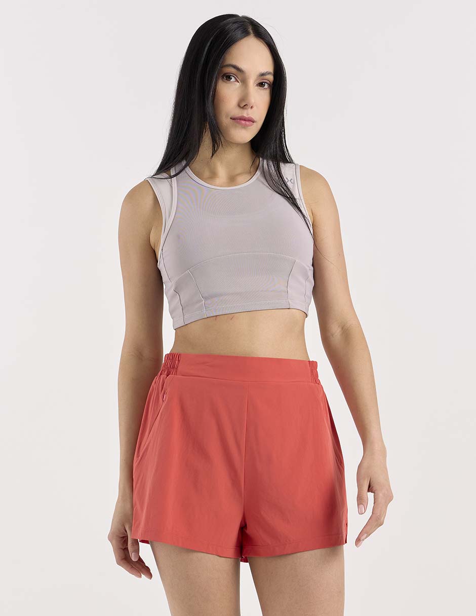 Short efecto doble prenda para correr mujer Short efecto doble prenda para correr mujer