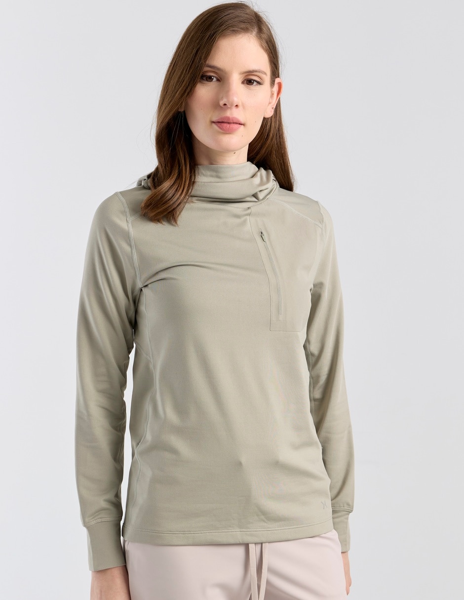 Sudadera con bolsa con cierre para mujer 1
