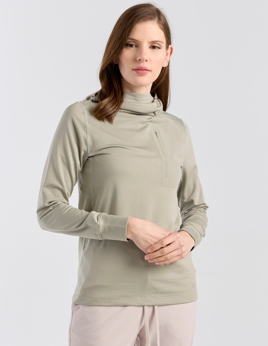Sudadera con bolsa con cierre para mujer 7
