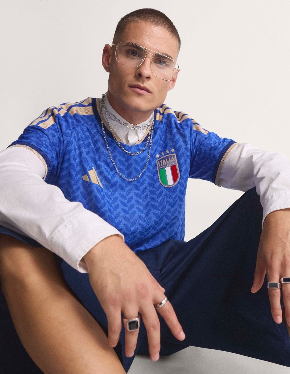 Jersey de Selección de fútbol de Italia local authentic manga corta Mundial Adidas jugador para hombre