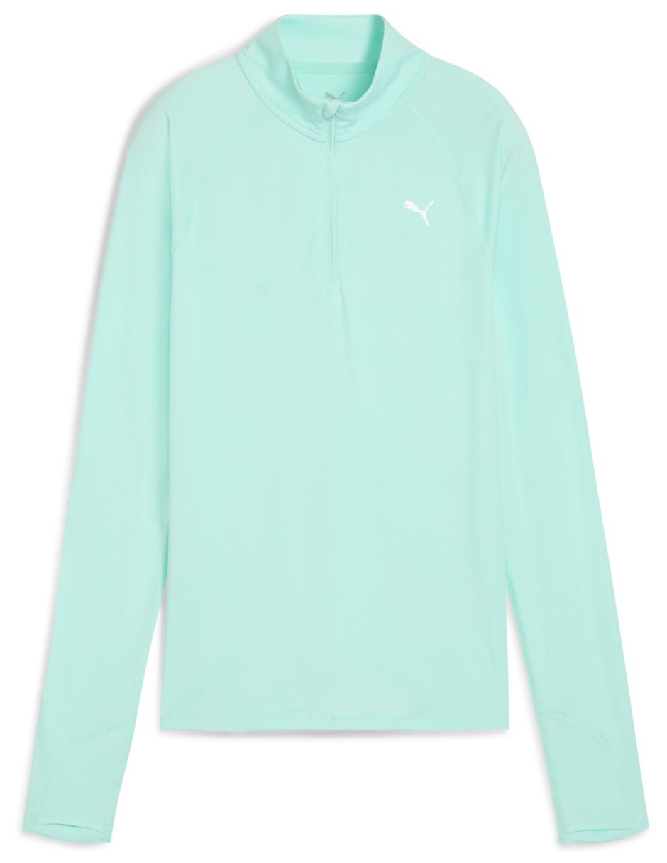 Playera deportiva para correr Puma W RUN VELOCITY CLOUDSPUN 14 ZIP de mujer