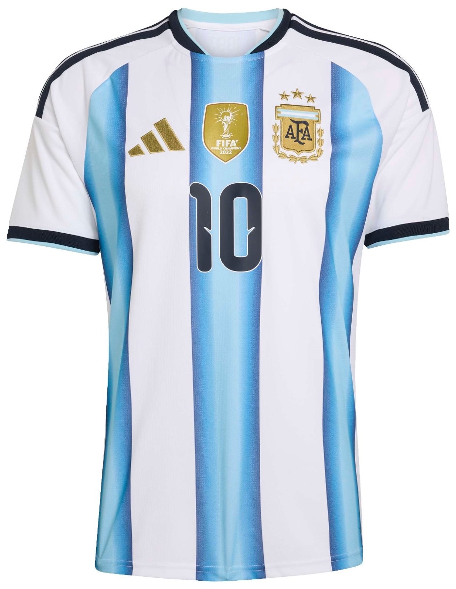 Jersey de Selección de fútbol de Argentina local de Lionel Messi manga corta jugador para hombre Jersey de Selección de fútbol de Argentina local de Lionel Messi manga corta jugador para hombre