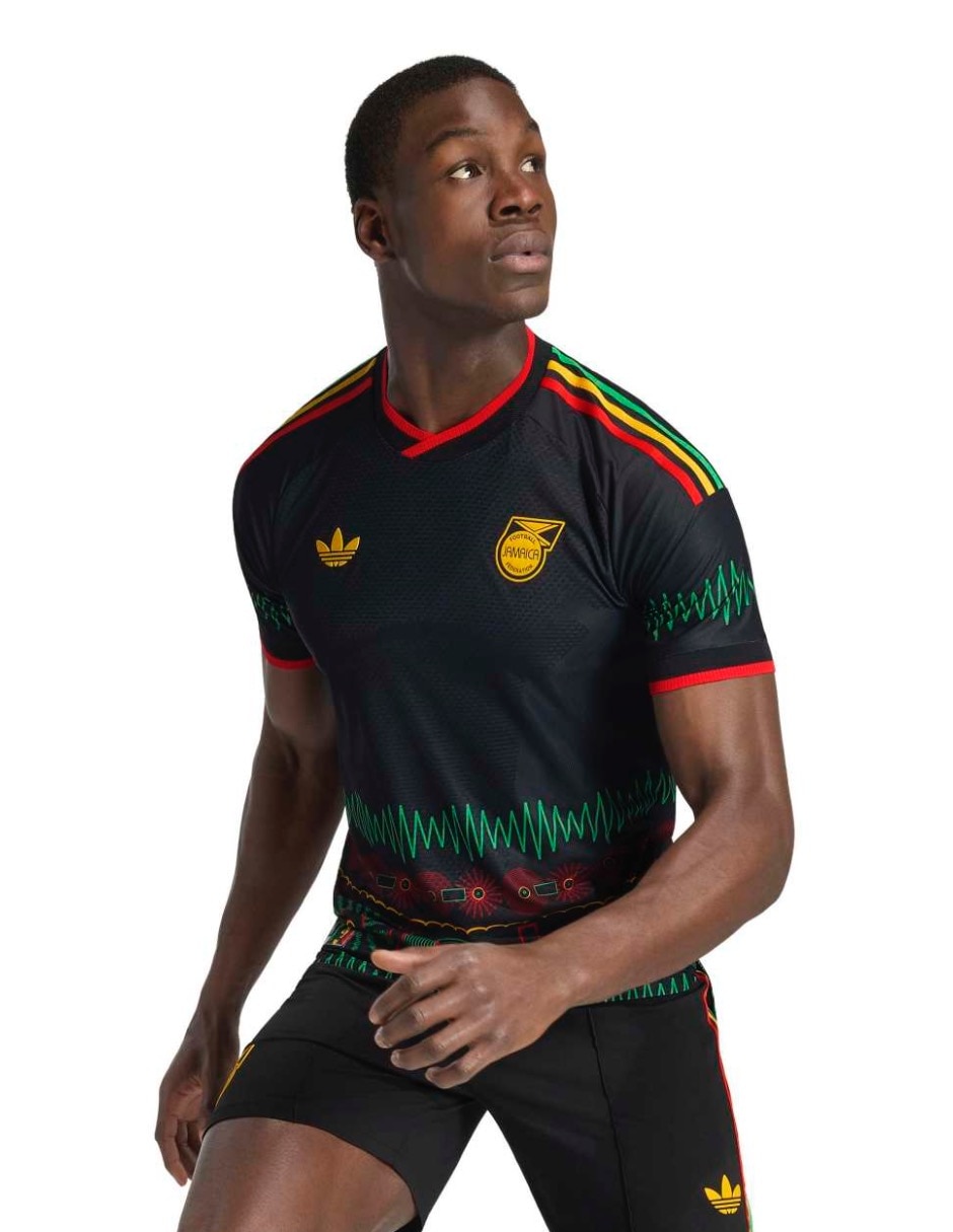 Jersey de Jamaica Visitante Authentic manga corta Mundial Adidas para hombre