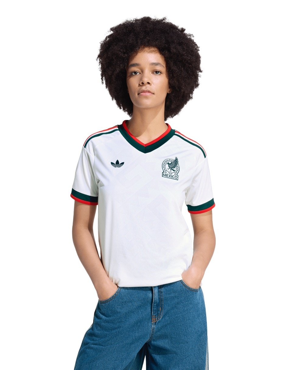 Jersey de Selección Nacional de México visitante Mundial Adidas fan para mujer