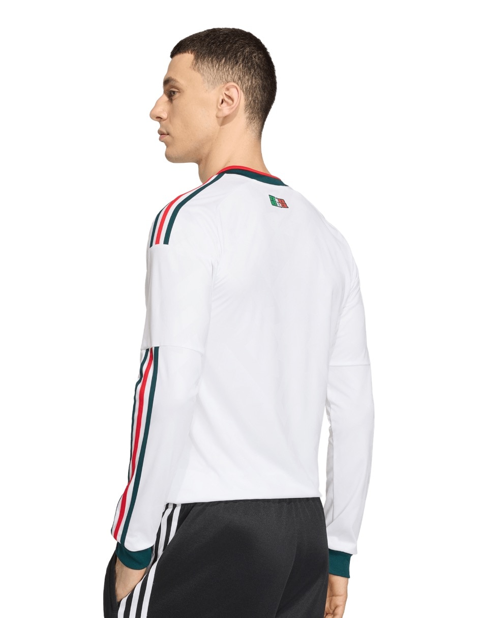 Jersey de Selección Nacional de México visitante manga larga Mundial Adidas fan para hombre