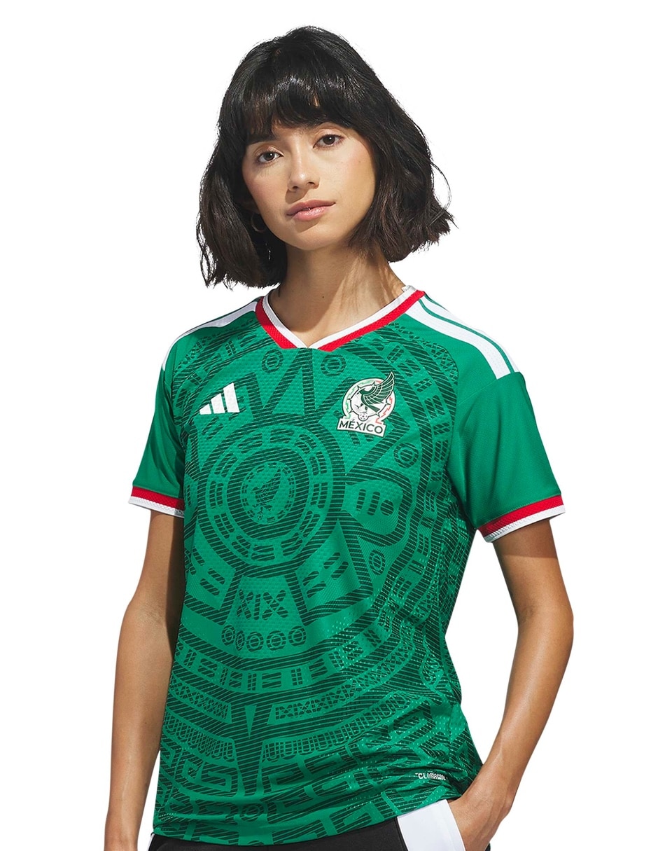 Jersey de Selección Nacional de México visitante authentic manga corta Mundial Adidas para mujer