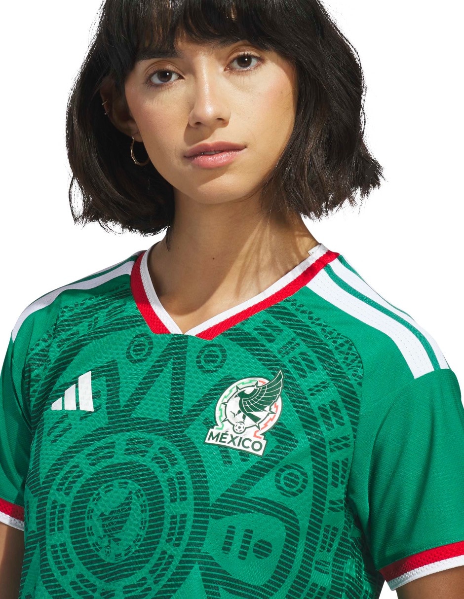 Jersey de Selección Nacional de México visitante authentic manga corta Mundial Adidas para mujer