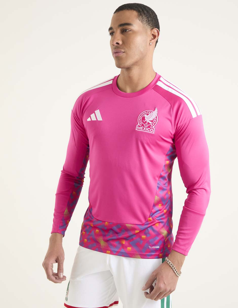 Jersey de Selección Nacional de México local manga larga Mundial Adidas para hombre