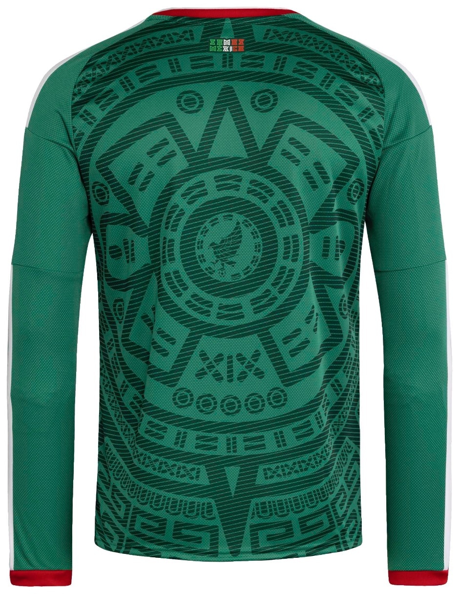 Jersey de Selección Nacional de México local manga larga Mundial Adidas para hombre