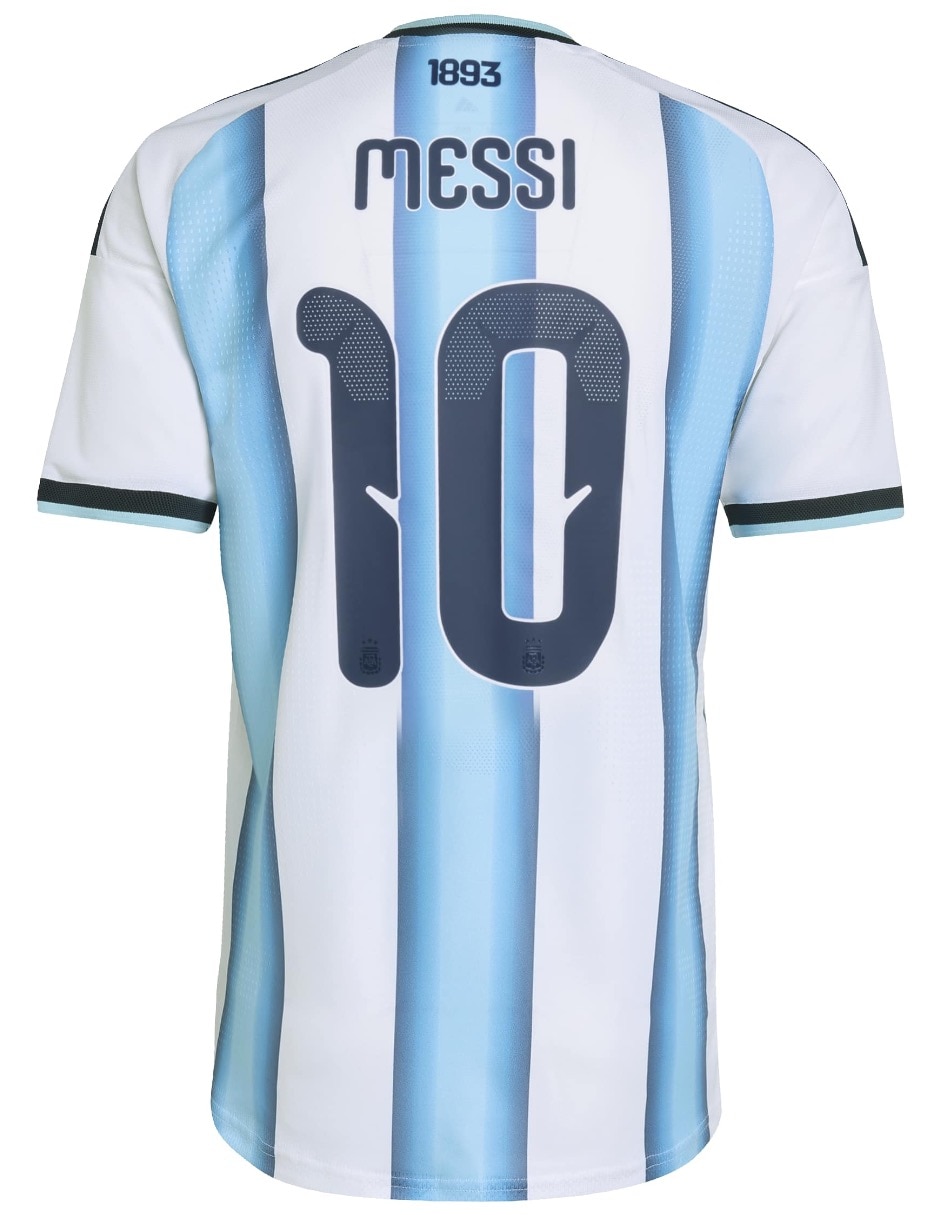 Jersey de Selección de fútbol de Argentina visitante authentic de Lionel Messi manga corta Mundial Adidas jugador para hombre