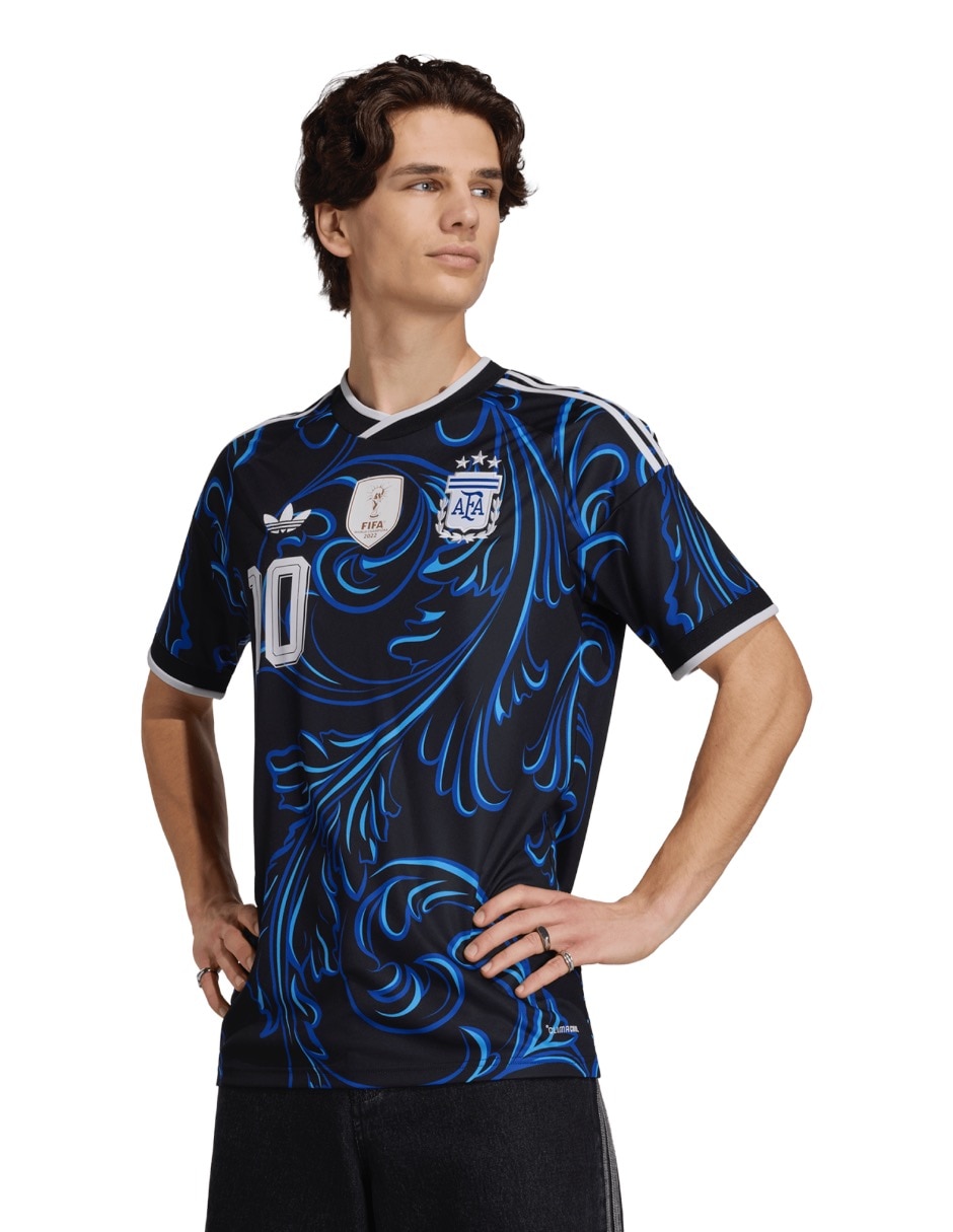 Jersey Selección de fútbol de Argentina visitante de Lionel Messi manga corta jugador para hombre Jersey Selección de fútbol de Argentina visitante de Lionel Messi manga corta jugador para hombre