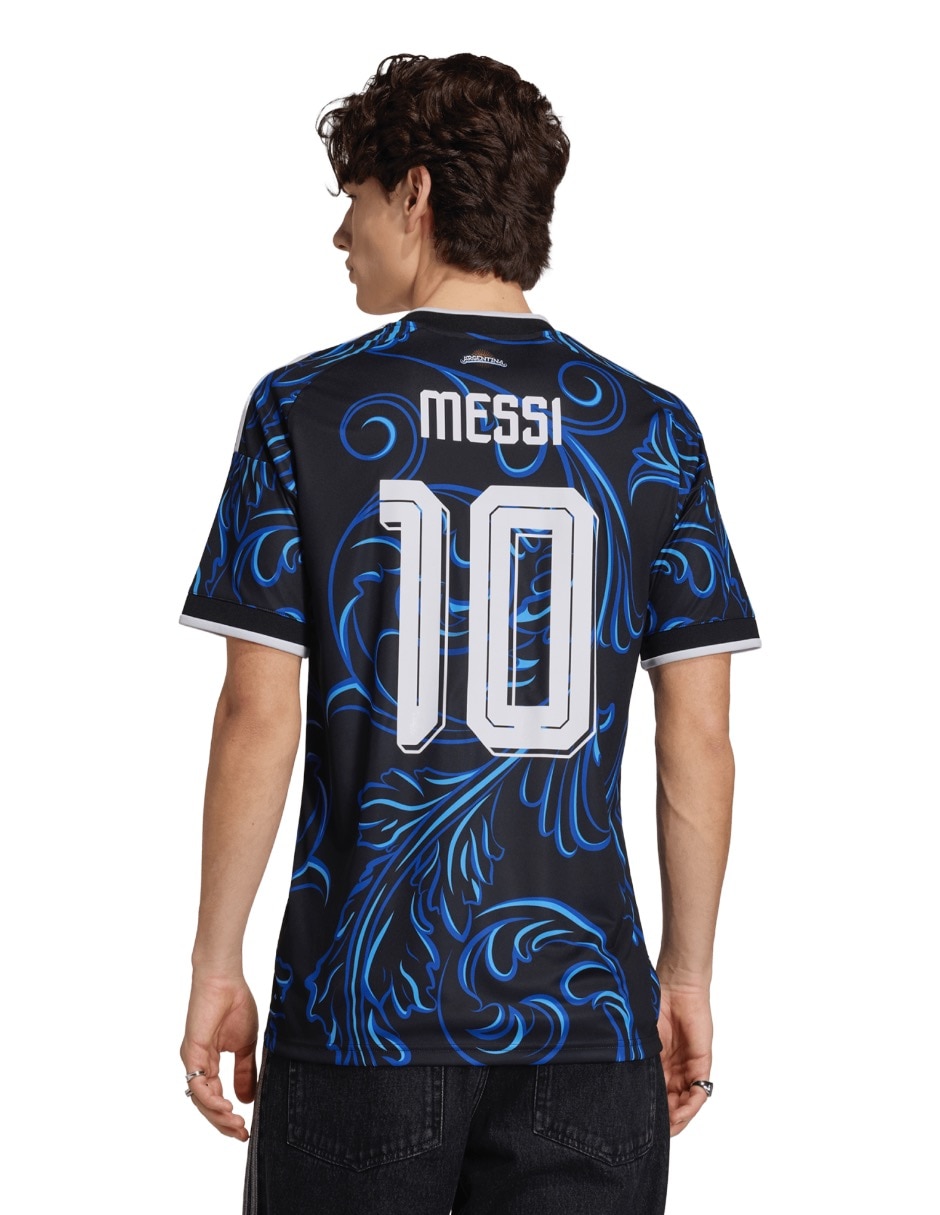 Jersey Selección de fútbol de Argentina visitante de Lionel Messi manga corta Mundial Adidas jugador para hombre