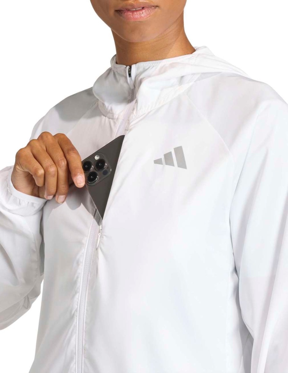Chamarra para correr Adidas de mujer