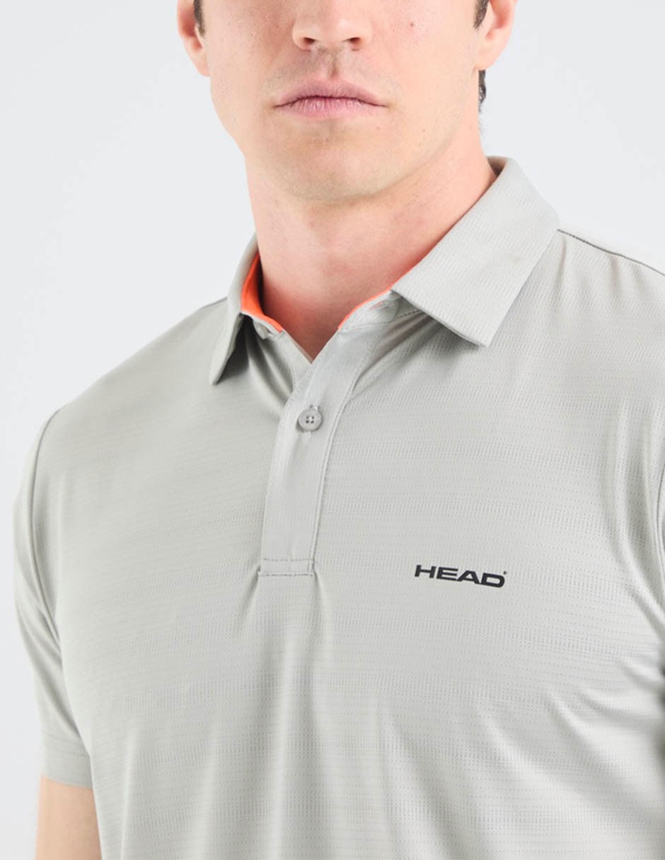 Playera tipo polo deporte con raqueta para hombre 3