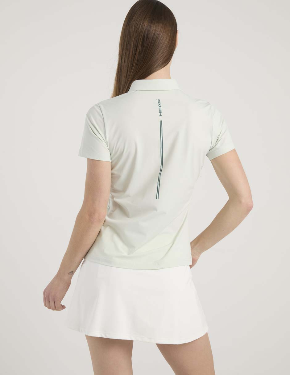 Playera tipo polo deporte con raqueta para mujer 2