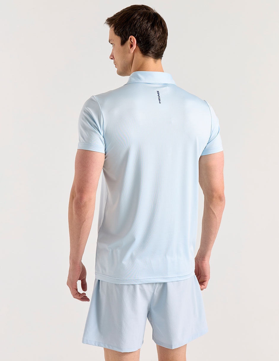 Playera tipo polo deporte con raqueta para hombre 2
