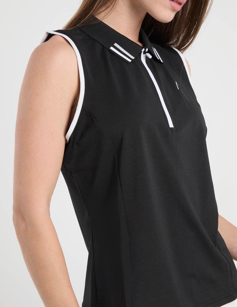 Playera tipo polo deporte con raqueta para mujer 5