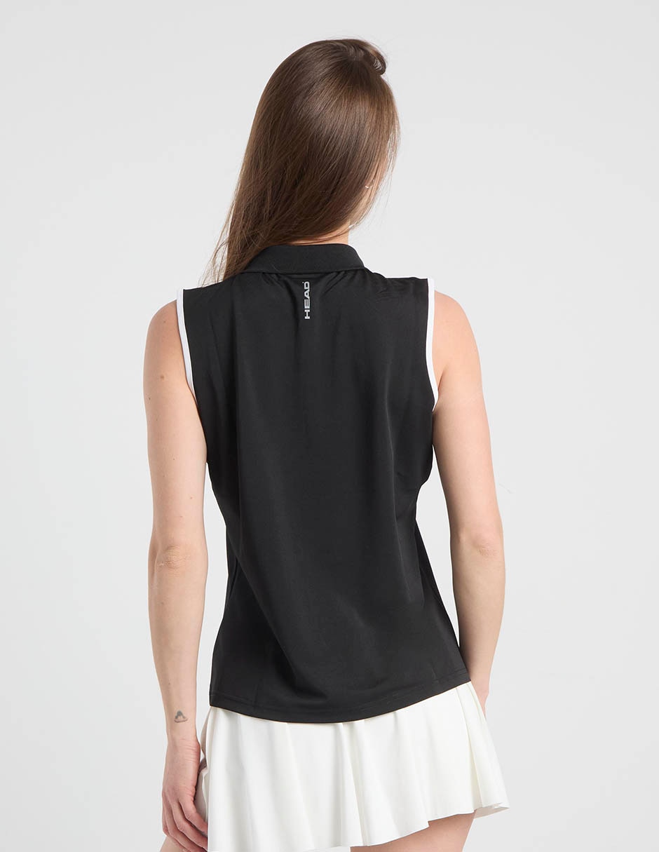 Playera tipo polo deporte con raqueta para mujer 6