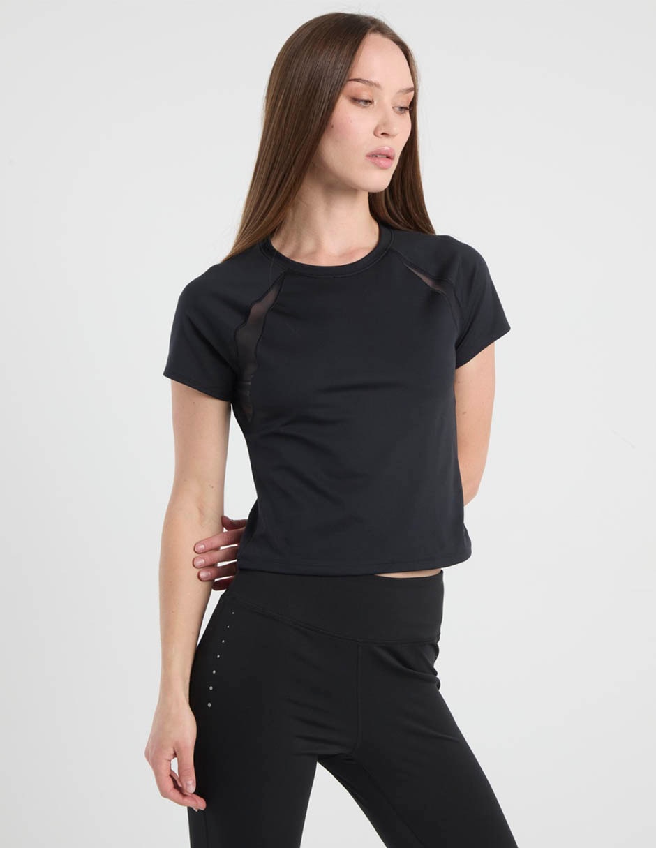 Playera deportiva para entrenamiento Under Armour Motion Mesh SSBLK de mujer