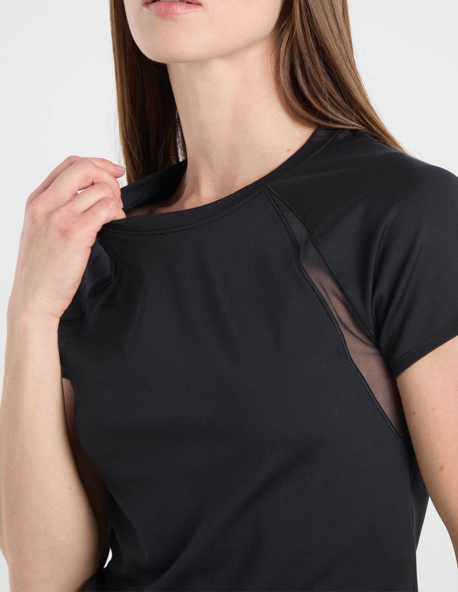 Playera deportiva para entrenamiento Under Armour Motion Mesh SSBLK de mujer