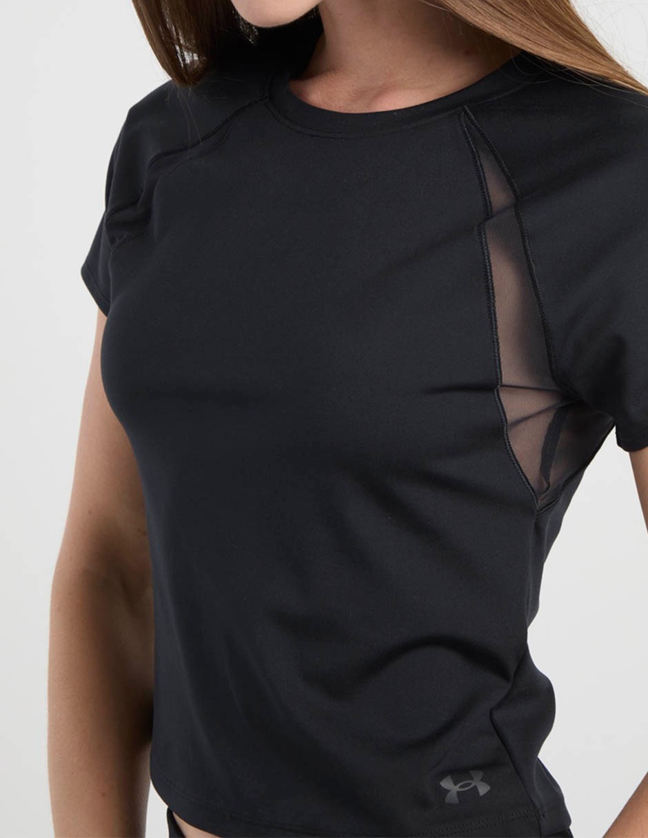 Playera deportiva para entrenamiento Under Armour Motion Mesh SSBLK de mujer