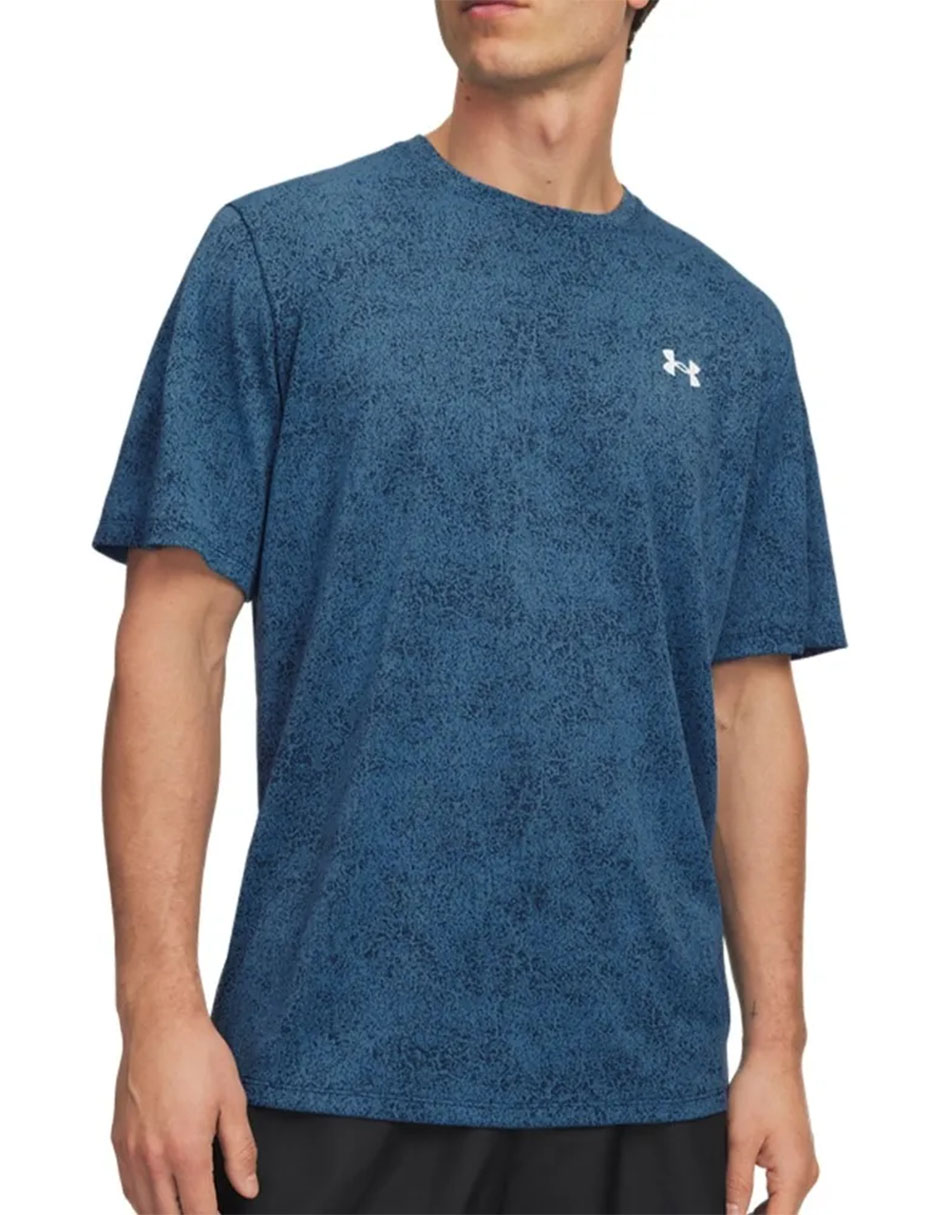 Playera deportiva para entrenamiento ua tech tee pixelateblu de hombre