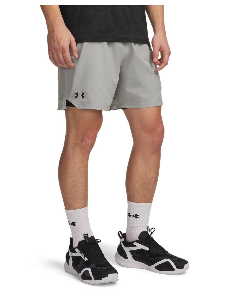 Short con bolsillos under armour ua vanish woven 6in shortsgry para entrenamiento hombre